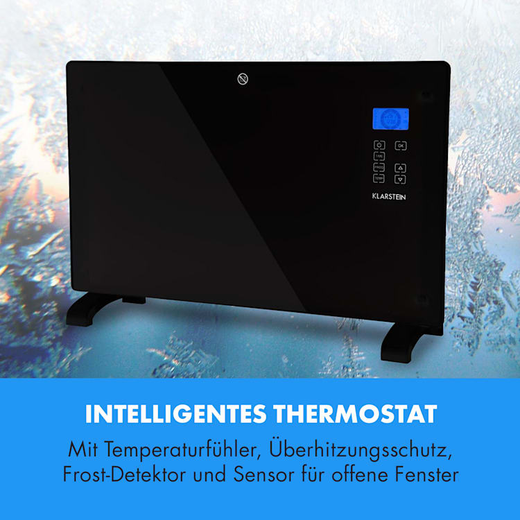 Norderney Konvektions-Heizgerät Thermostat Timer 2000W 30m² schwarz 2000 W | Schwarz