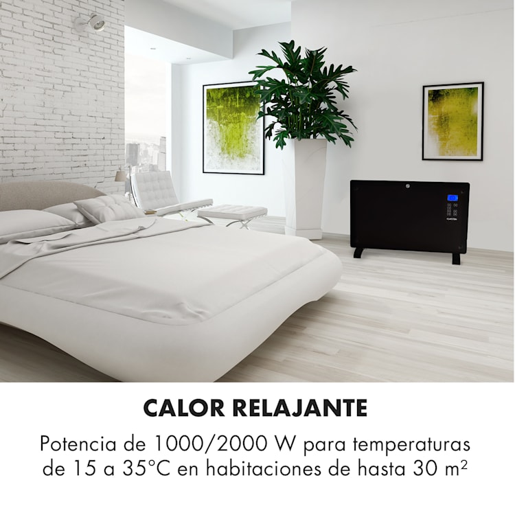 Norderney Convector Termostato Temporizador 2000W 30m² Negro 2000 W | Negro
