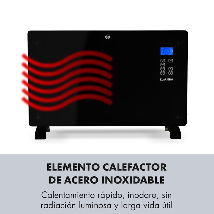 Norderney Convector Termostato Temporizador 2000W 30m² Negro 2000 W | Negro