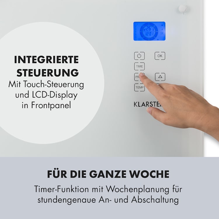 Norderney Konvektions-Heizgerät Thermostat Timer 2000W 30m² weiß 2000 W | Weiß