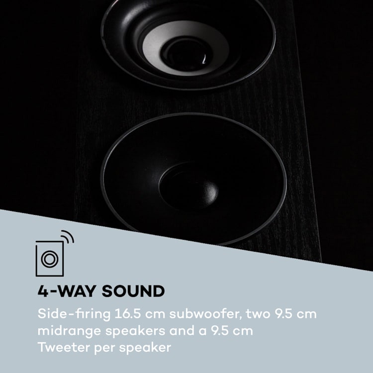 Line 4707, vežové reproduktory, 4-pásmové HiFi reproduktory, pár, 960 W max., čierne