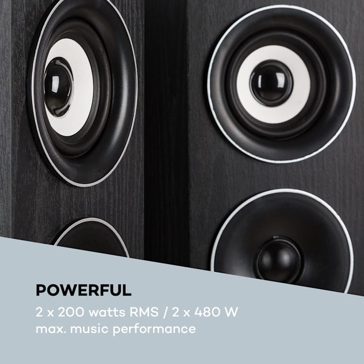 Line 4707, vežové reproduktory, 4-pásmové HiFi reproduktory, pár, 960 W max., čierne