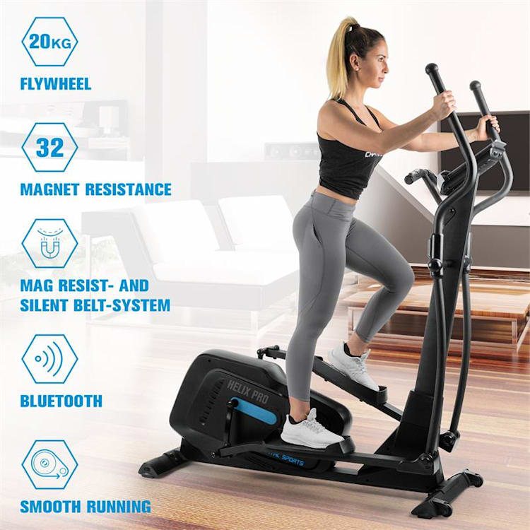 Helix Pro, elliptikus tréner, lendkerék 12 kg, Bluetooth, Kinomap alkalmazás flywheel_20kg