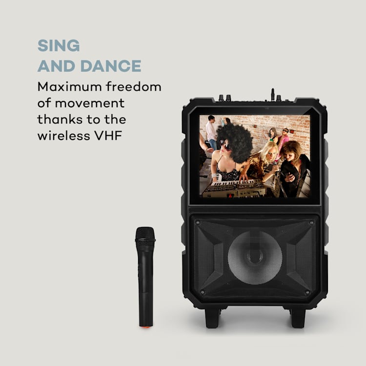 CenterStage 8 mobiele karaokeluidspreker 40W 14,1" display draadloze micro 8 "luidspreker | Zwart