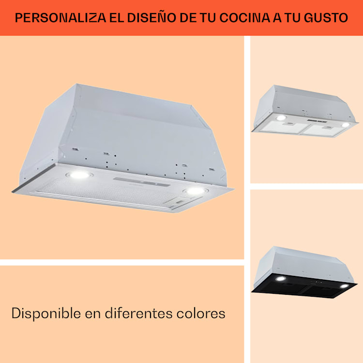 Campana extractora empotrada Paolo 52,5 cm EEK: A 593 m³/h LED Touch 52 cm | Plata