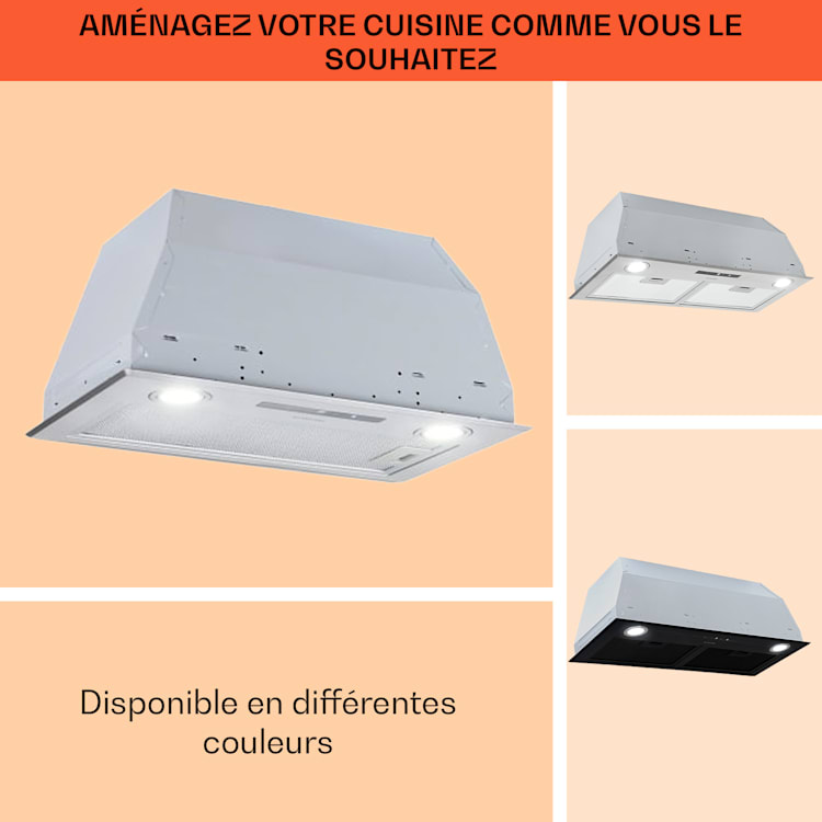 Paolo afzuigkap inbouw 52,5 cm EEK: A 593 m³/h led touch 52 cm | Zilver