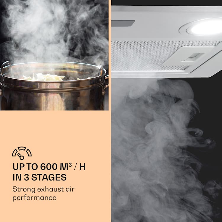 Paolo afzuigkap inbouw 52,5 cm EEK: A 593 m³/h led touch 52 cm | Zilver