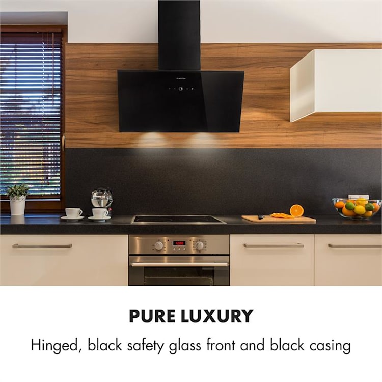 Laurel 60 Cooker Extractor Hood 60cm Exhaust Air: 350 m³ / h LED Touch Black 60 cm | Black