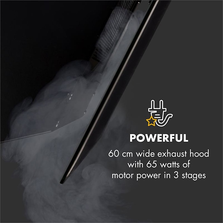 Laurel 60 Cooker Extractor Hood 60cm Exhaust Air: 350 m³ / h LED Touch Black 60 cm | Black