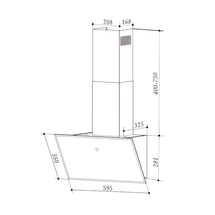 Laurel 60 Cooker Extractor Hood 60cm Exhaust Air: 350 m³ / h LED Touch Black 60 cm | Black