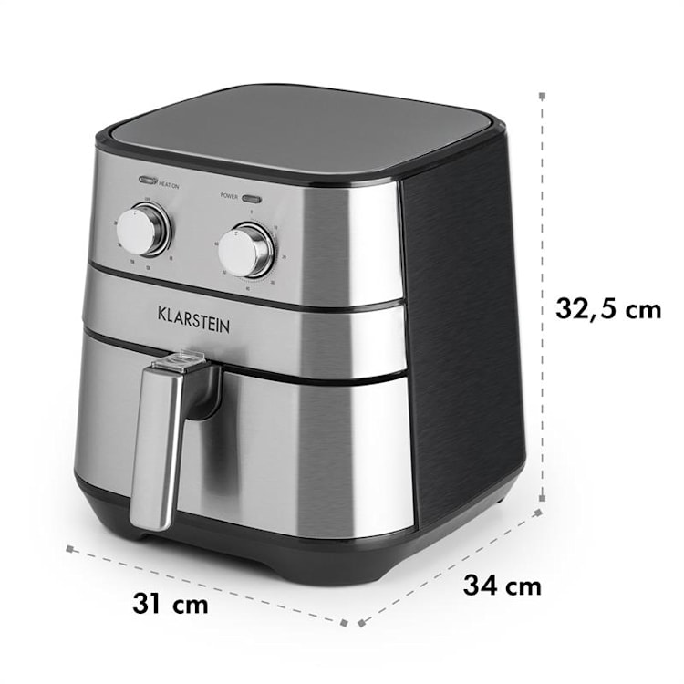 AeroVital, frytkownica beztłuszczowa, 1700 W, 5,4 l, timer, stal szlachetna, kolor srebrny