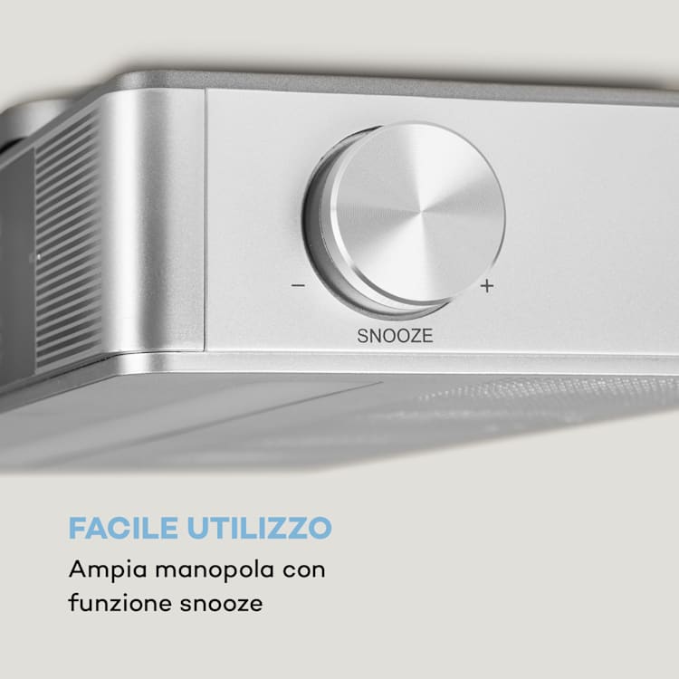 KR-140 Bluetooth Radio Da Cucina Funzione Vivavoce Illuminazione LED Argento