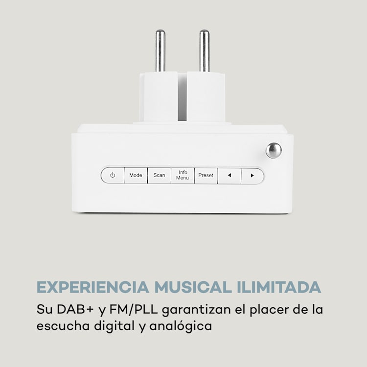 DigiPlug DAB Radio DAB+ FM/AM Bluetooth Display LCD Blanco Blanco