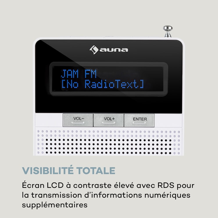 DigiPlug DAB prise de courant radio Internet DAB+, FM/PLL, BT, écran LCD, blanc Blanc