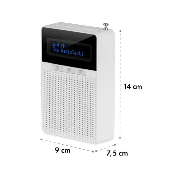 DigiPlug DAB, rádio do zásuvky, DAB+, FM/PLL, BT, LCD displej, bílé Bílá