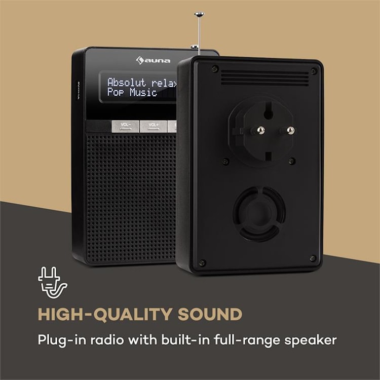 DigiPlug FM stopcontactradio FM/PLL BT LC display zwart
