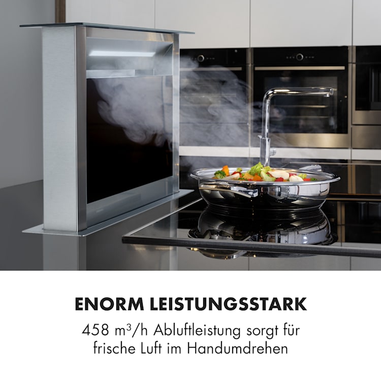 Royal Flush Eco Dunstabzugshaube 60 cm 576 m³/h A+ 60 cm | Schwarz | Edelstahl