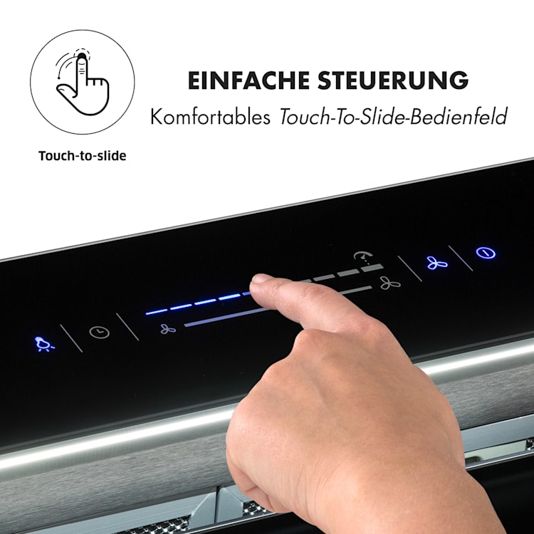 Royal Flush Eco Dunstabzugshaube 60 cm 576 m³/h A+ 60 cm | Schwarz | Edelstahl