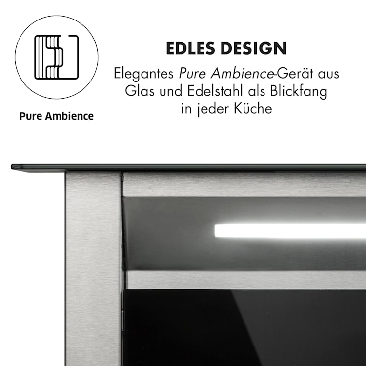 Royal Flush Eco Dunstabzugshaube 60 cm 576 m³/h A+ 60 cm | Schwarz | Edelstahl