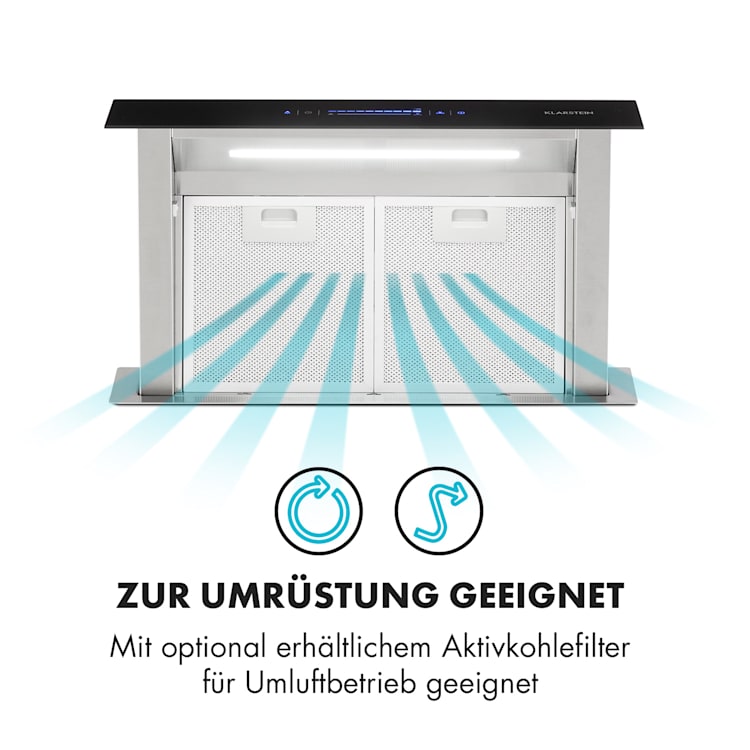 Royal Flush Eco Dunstabzugshaube 60 cm 576 m³/h A+ 60 cm | Schwarz | Edelstahl