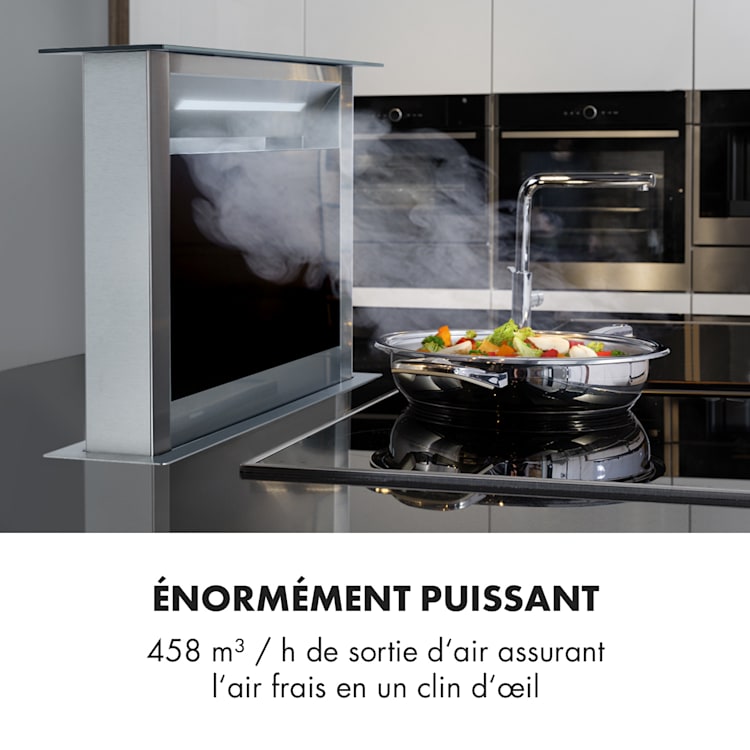 Hotte aspirante Royal Flush Eco 60 cm 576 m³/h A+ 60 cm | Noir | Acier Inoxydable
