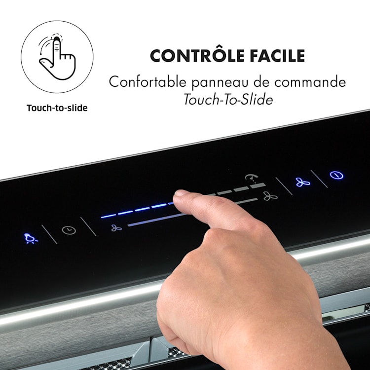 Hotte aspirante Royal Flush Eco 60 cm 576 m³/h A+ 60 cm | Noir | Acier Inoxydable