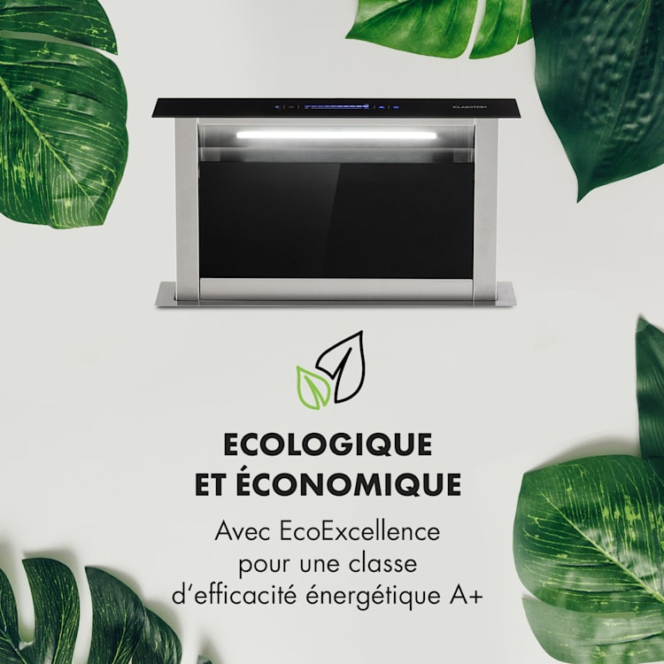 Hotte aspirante Royal Flush Eco 60 cm 576 m³/h A+ 60 cm | Noir | Acier Inoxydable
