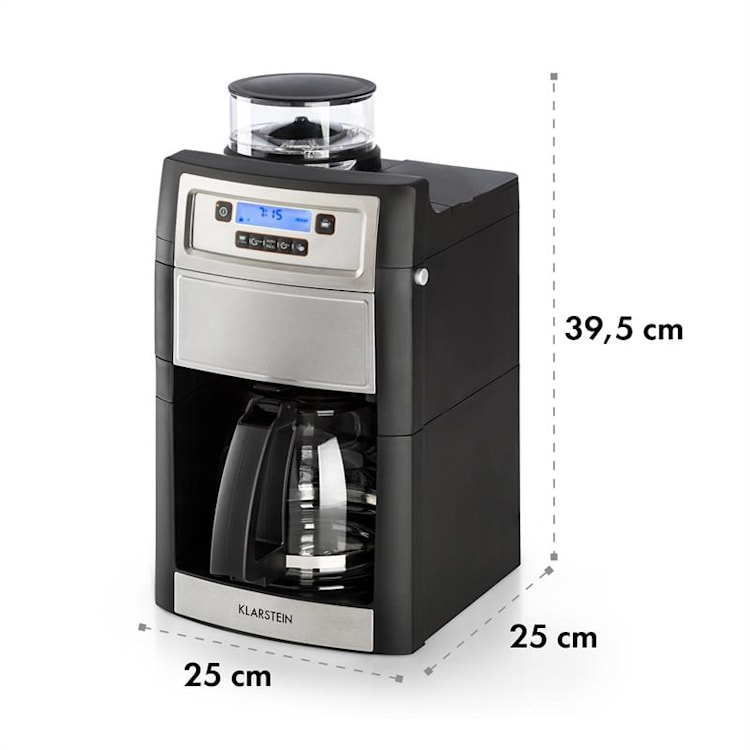 Aromatica II Duo Kaffeemaschine, integriertes Mahlwerk, 1,25 l silber Glas- & Thermoskanne | Silber