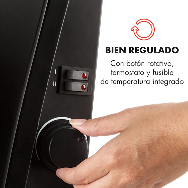 Gotland Convector de vidrio 600, 900 y 1500W Aparato de suelo Negro