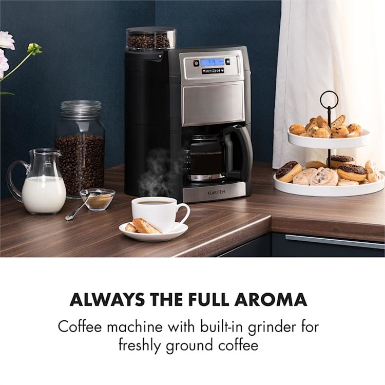 Aromatica II Kaffeemaschine, Mahlwerk, 1,25 l, silber Glaskanne | Silber