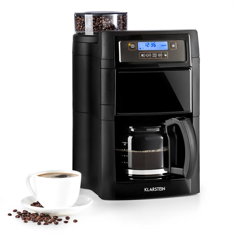 Aromatica II, kávéfőző, beépített daráló, 1.25 l, fekete Üveg kancsó | Fekete
