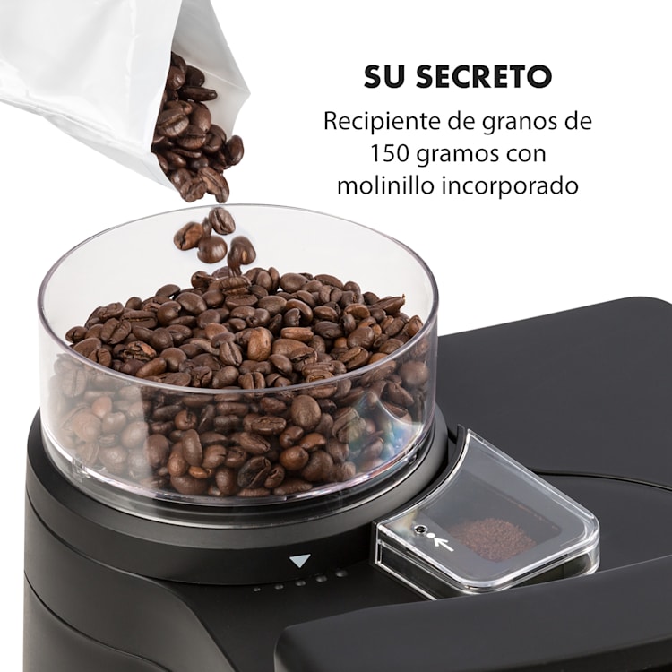 Aromatica II Set Cafetera, molinillo de café integrado, 1,25 l, negra Jarra de cristal y térmica | Negro