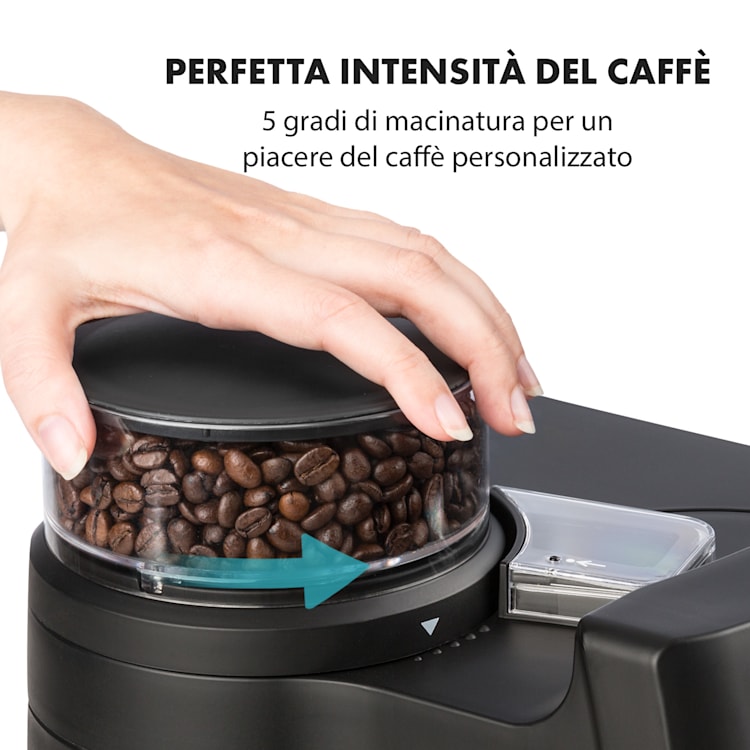 Aromatica II Set Macchina Del Caffè, Macinino, 1,25 l, nero Caraffa in vetro & termica | Nero
