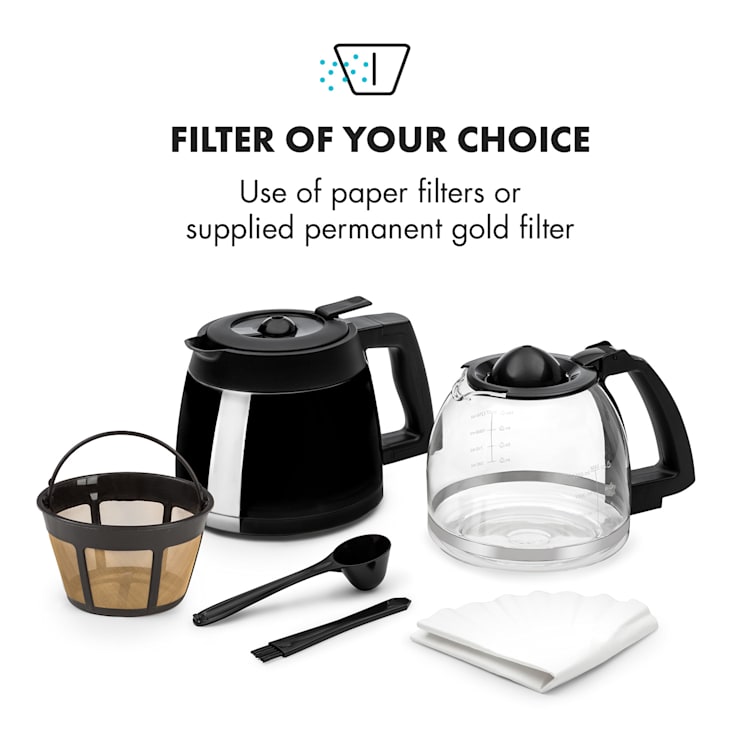 Aromatica II Set Máquina de Café, Moinho, 1,25 l, Preta Chaleira & Garrafa témica | Preto