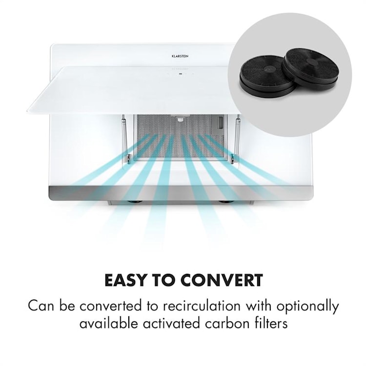 Aurora Eco 90, kuhinjska napa, 550 m³/h, LED zaslon, bijela 90 cm | Bijela