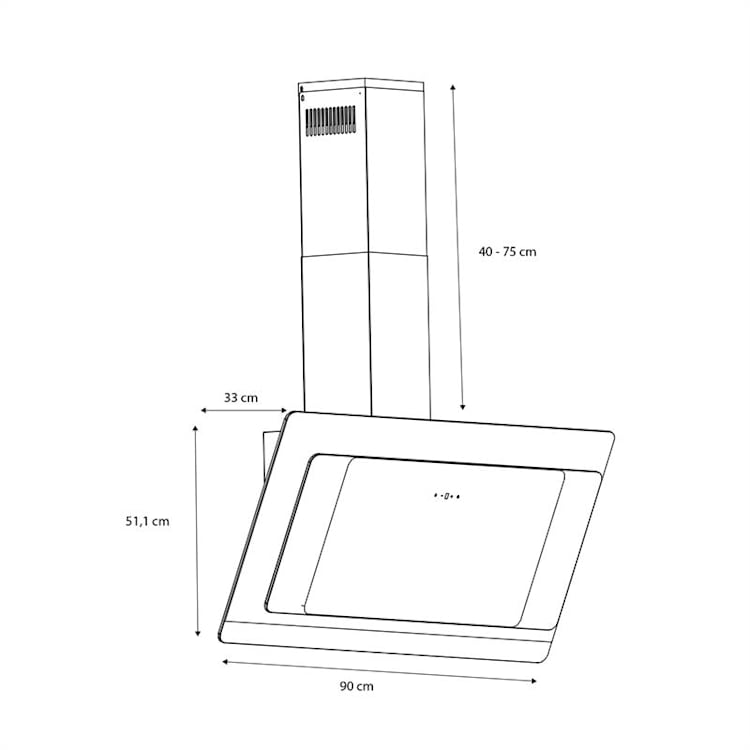 Aurora Eco 90, kuhinjska napa, 550 m³/h, LED zaslon, bijela 90 cm | Bijela