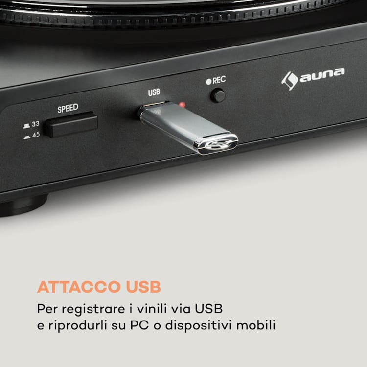 Fullmatic completamente automatico giradischi USB preamplificatore USB nero Nero