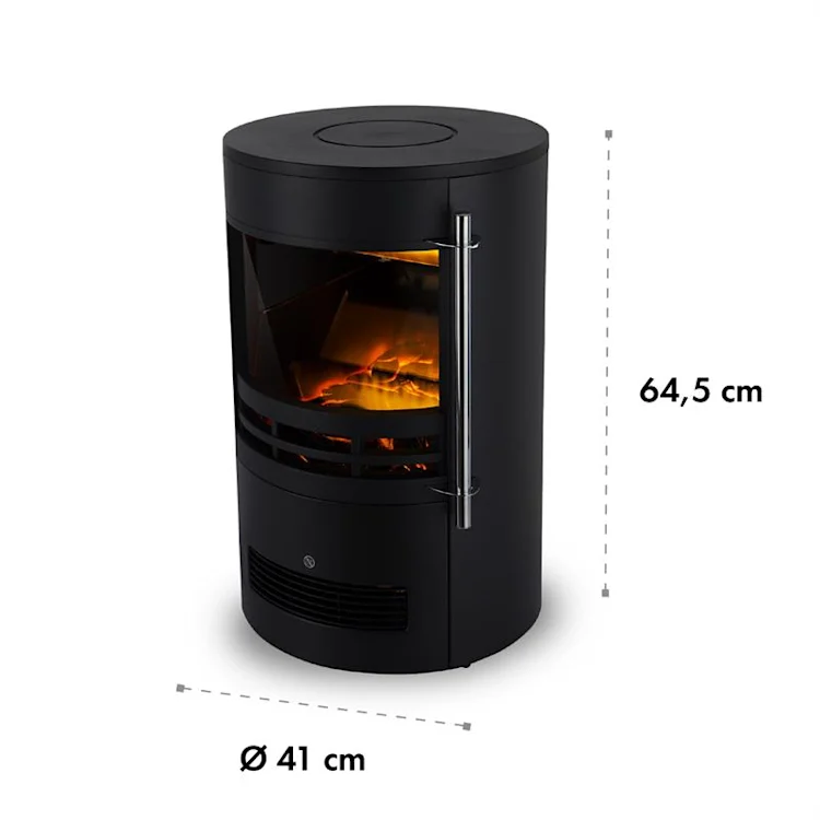 Brixen Electric Fireplace 900 / 1800W InstaFire Thermostat Black