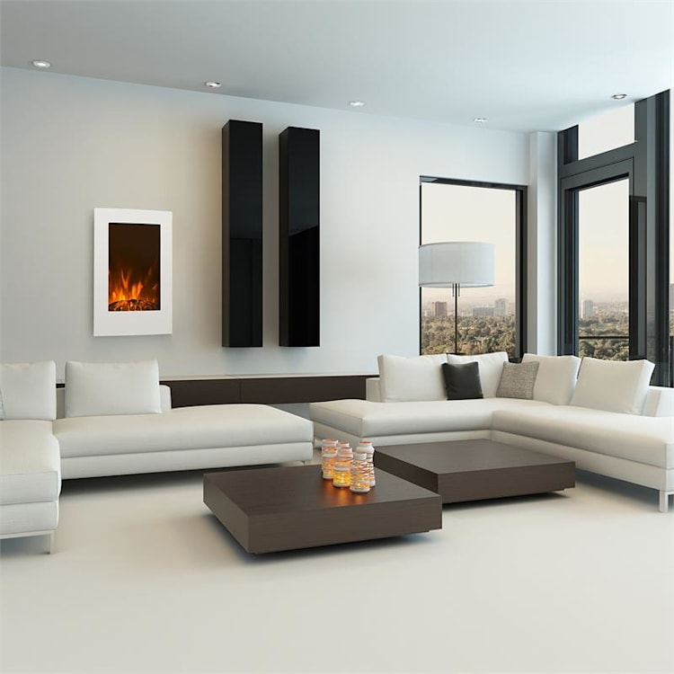 Lausanne Vertical, električni kamin, 2000 W, tedenski časovnik, bela