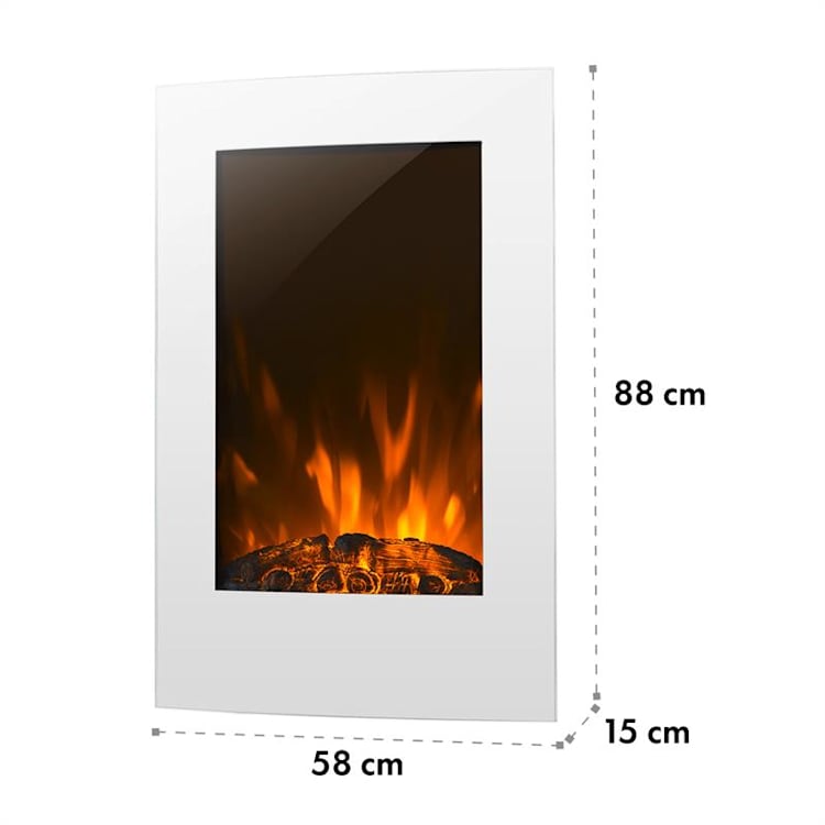 Lausanne Vertical, električni kamin, 2000 W, tedenski časovnik, bela