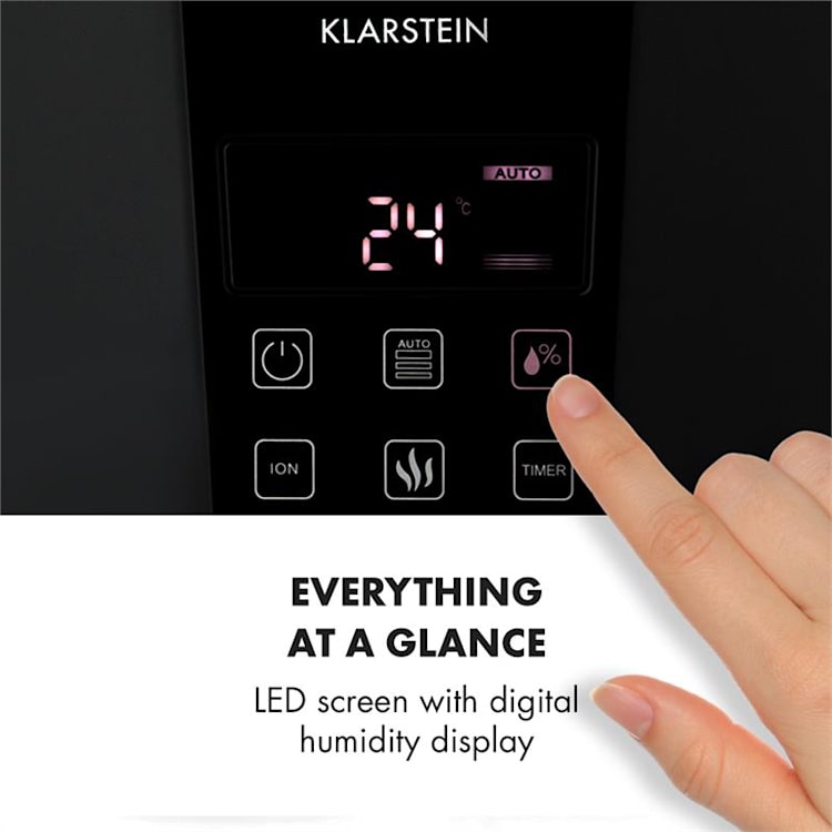 VapoAir Onyx Luftbefeuchter LED Screen Touch Fernbedienung schwarz