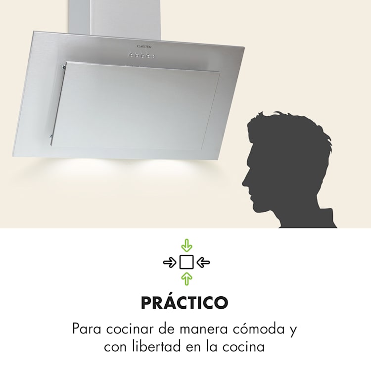 Athena Campana extractora 60cm Potencia de extracción de aire: 350 m³/h Led Acero inoxidable