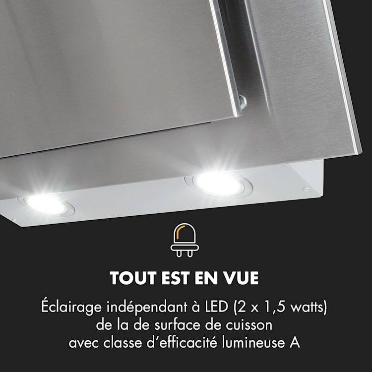 Athena afzuigkap 60 cm afvoer: 350 m³/h led rvs