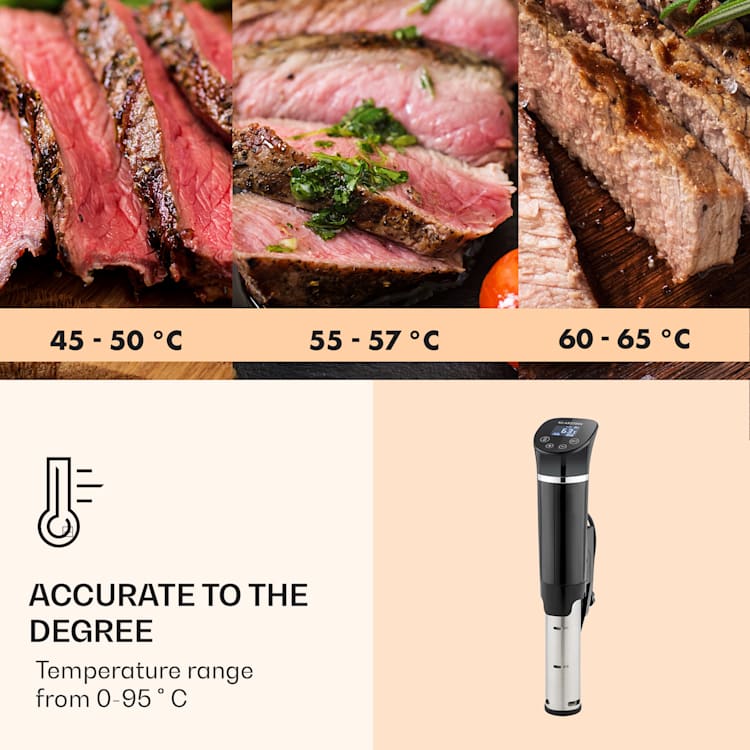 Quickstick Flex 1300W 3D circulerend 0-95 °C IPX7 timer zilver Zwart