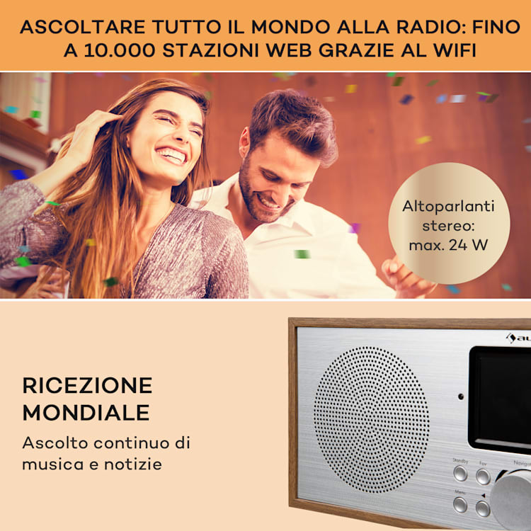 Silver Star Stereo Radio Web,DAB+/FM, WiFi, BT, DAB+/FM, quercia Quercia