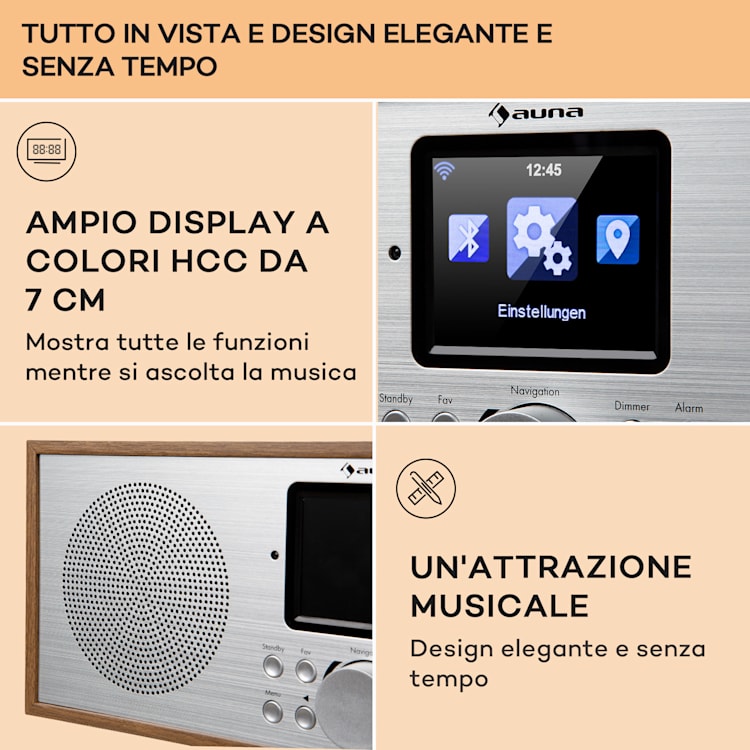 Silver Star Stereo Radio Web,DAB+/FM, WiFi, BT, DAB+/FM, quercia Quercia