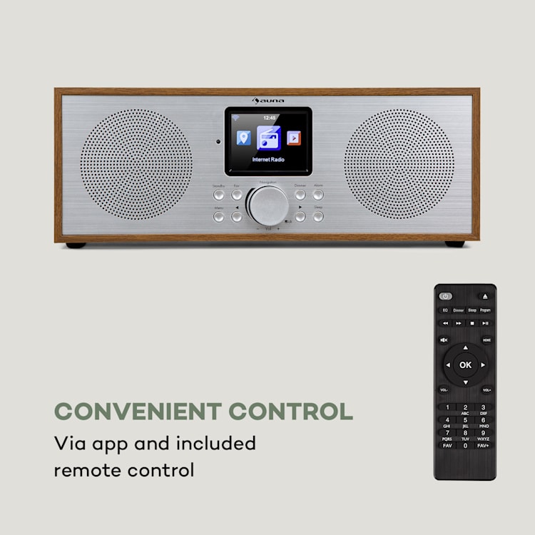 Silver Star Stereo Rádio Internet DAB+/UKW, WiFi, BT, DAB+/UKW, carvalho Carvalho