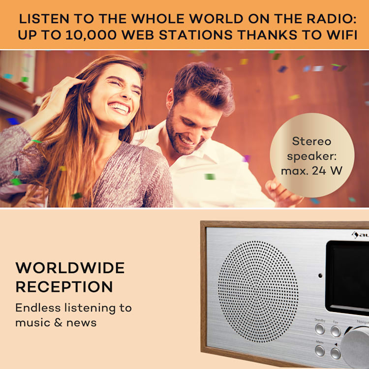 Silver Star Stereo, radio internetowe DAB+/FM, WiFi, BT, DAB+/FM, dąb Elm