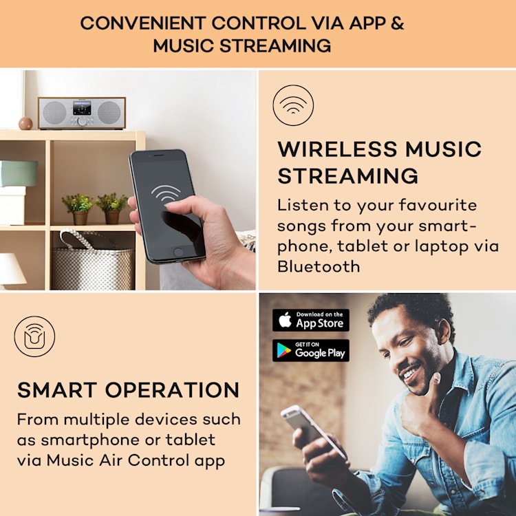 Silver Star Stereo, radio internetowe DAB+/FM, WiFi, BT, DAB+/FM, dąb Elm