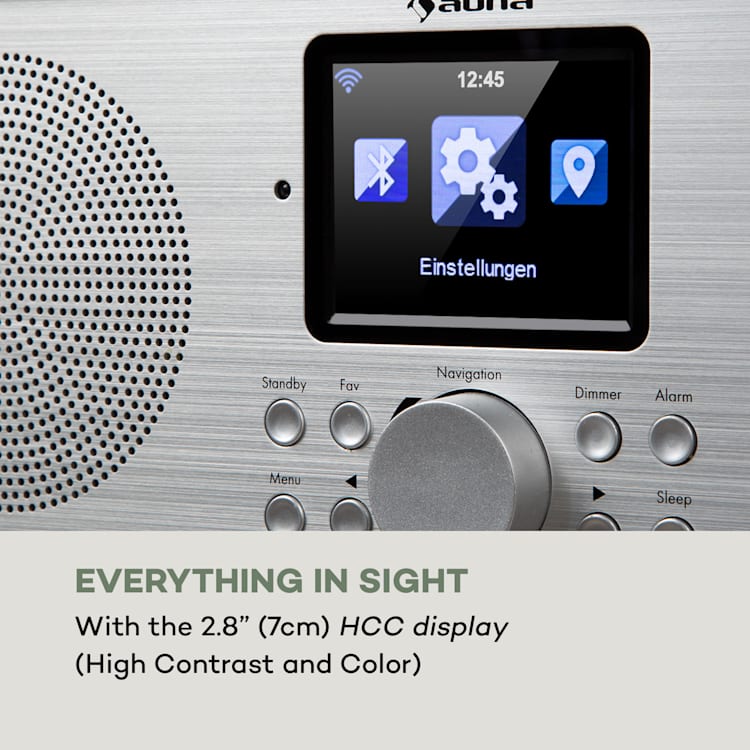 Silver Star Stereo Rádio Internet DAB+/UKW, WiFi, BT, DAB+/UKW, carvalho Carvalho